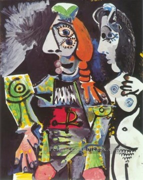Le matador et femme nue 1 1970 Cubisme Peinture à l'huile